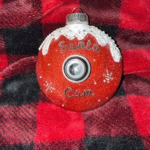 Red Santa Cam Ornament HANDMADE